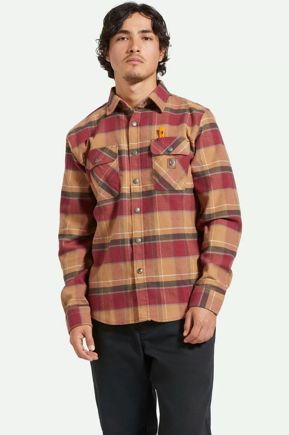 Brixton Builders Bowery Stretch Water Resistant L/S Flannel^ Button Ups | Flannels