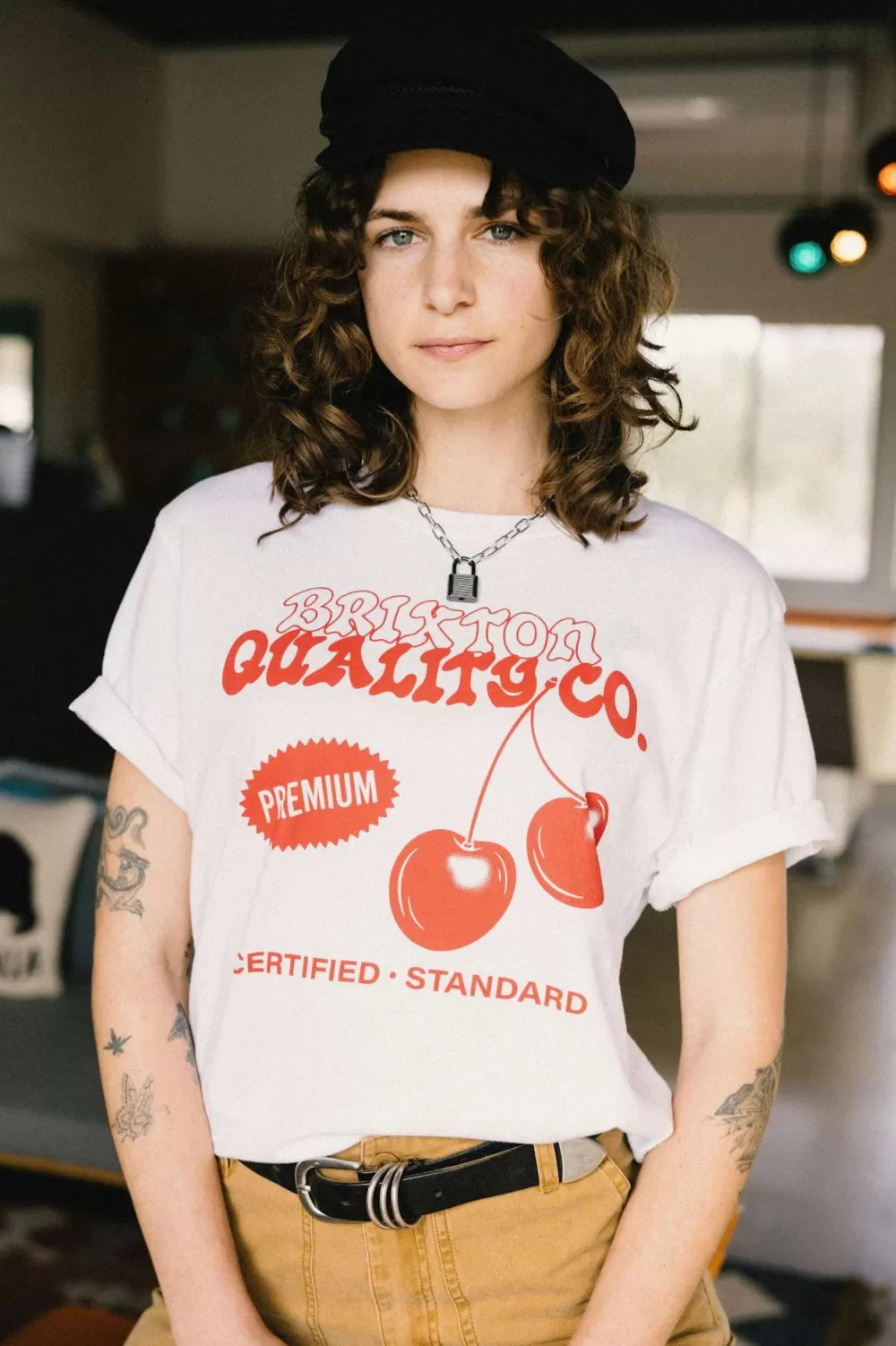 Brixton Premium Cherry Vintage Crew T-Shirt^Women Tops | T-Shirts & Tanks