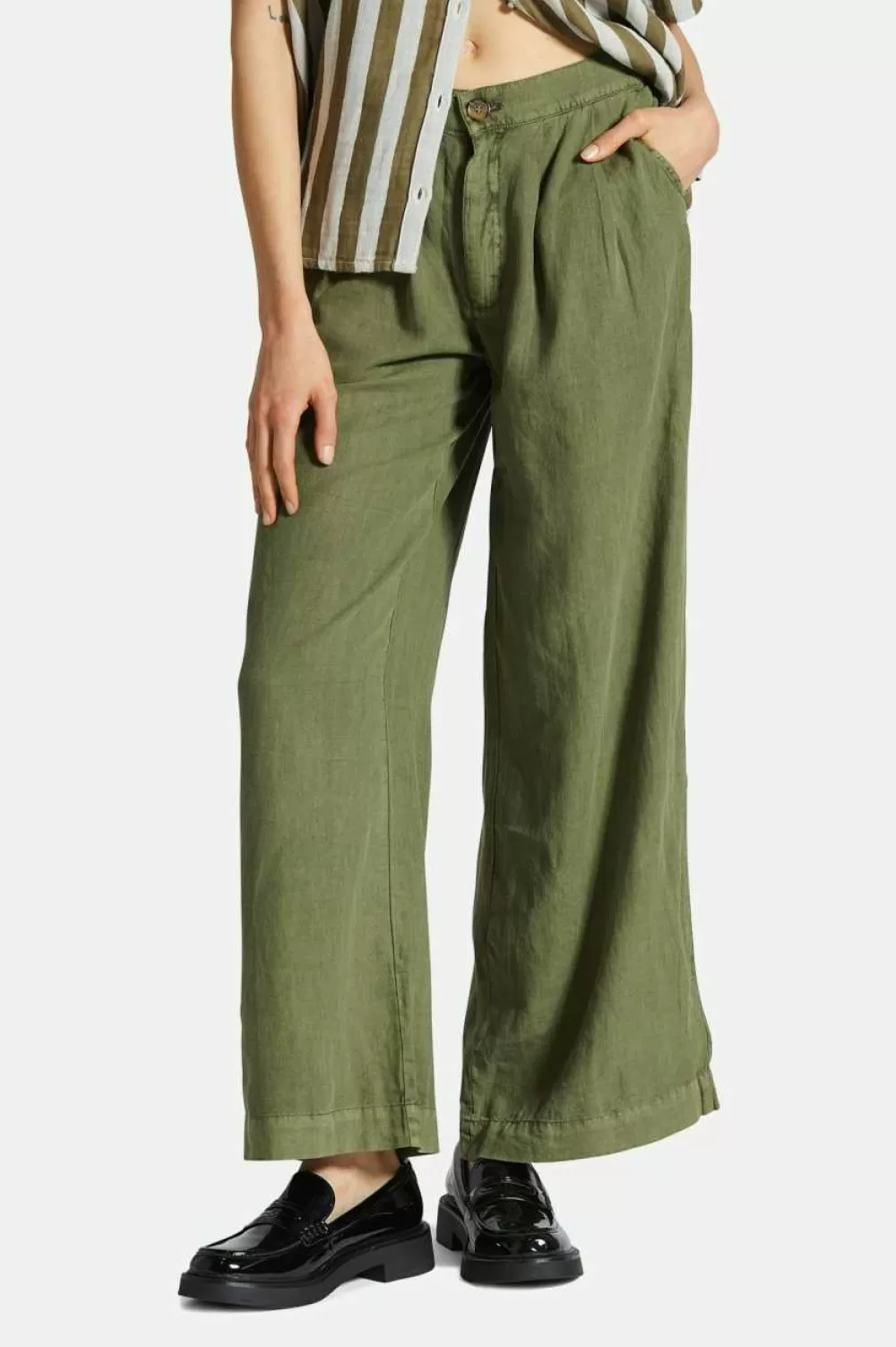 Brixton Vintage Linen Blend Wide Leg Pant^Women Pants
