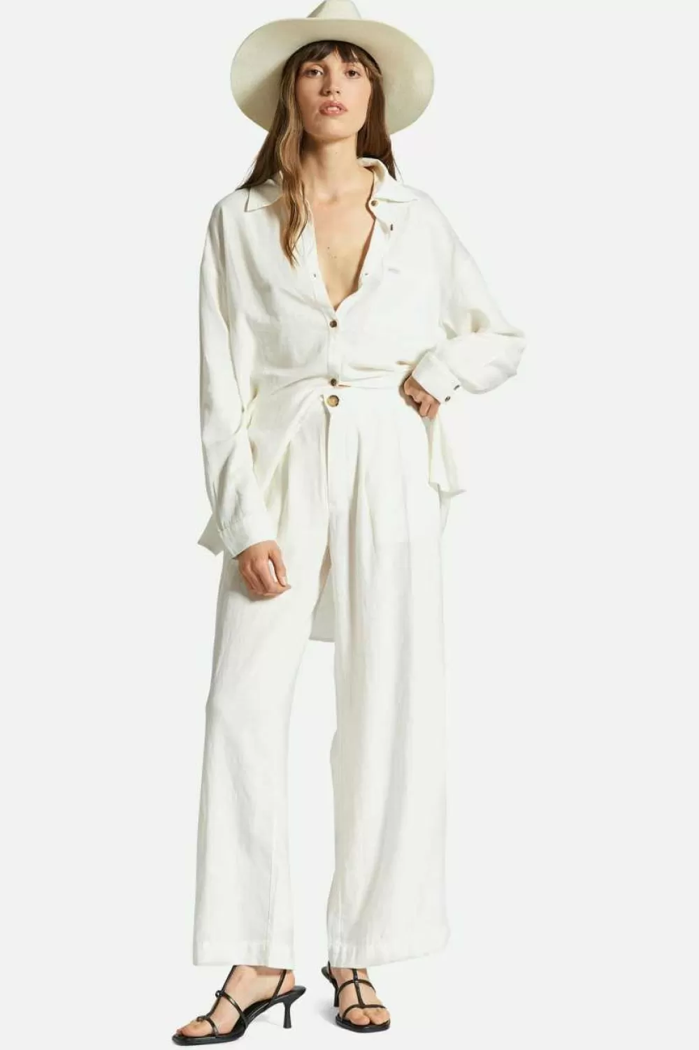 Brixton Vintage Linen Blend Wide Leg Pant^Women Pants